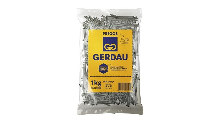 Gerdau Graphene Launches Graphene-infused Packaging That Will Reduce the Direct Plastic Consumption of Gerdau's Nail Products by 72 Tons Per Year