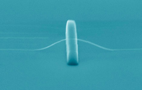 SEM (scanning electron microscope) image of a suspended nanowire