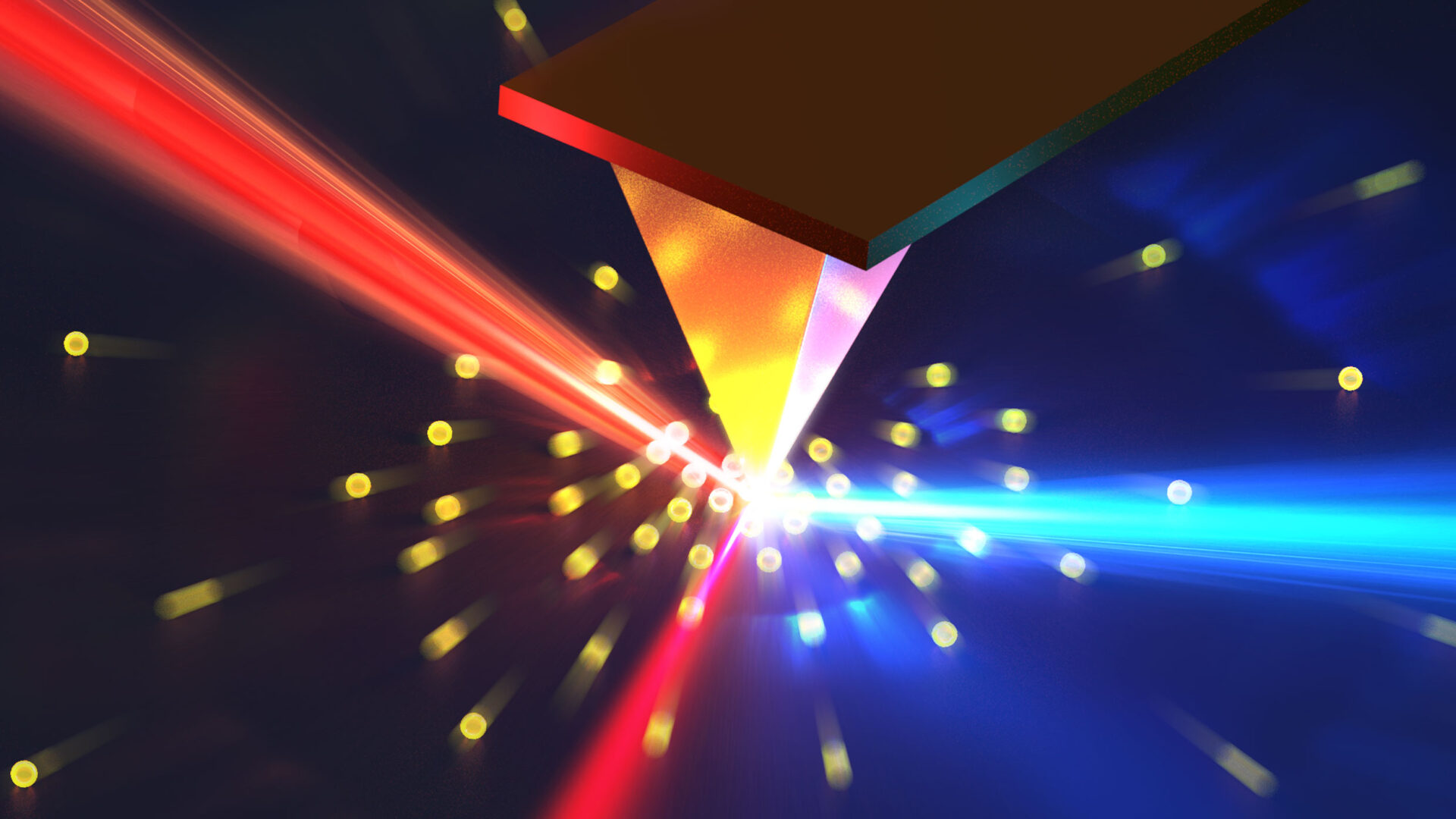 Optical nanoscopy uses laser beams to strike free electrons, scattering light and providing insights into electron distribution and dynamics within semiconductor materials.