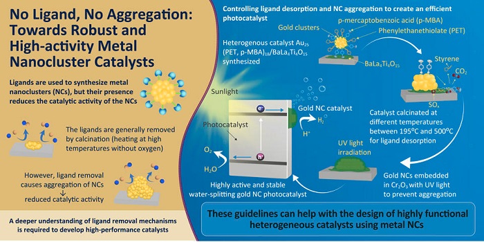 Researchers design a stable, high-performance photocatalyst from gold nanoclusters by removing the protective molecules around them