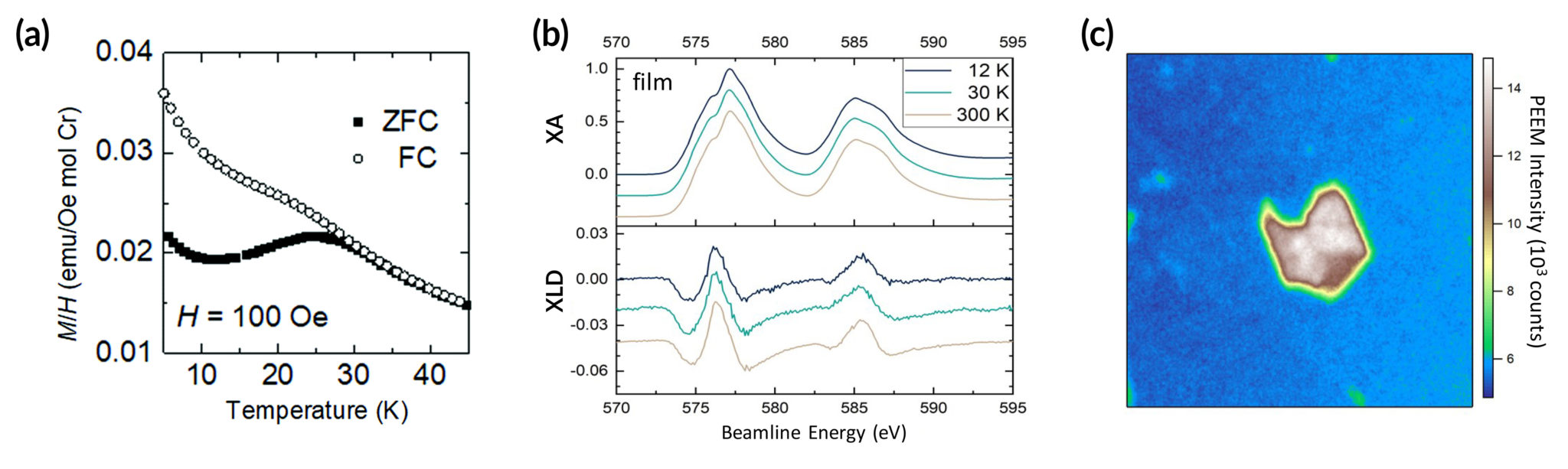 Magnetometry measurements, obtained after cooling with an external magnetic field