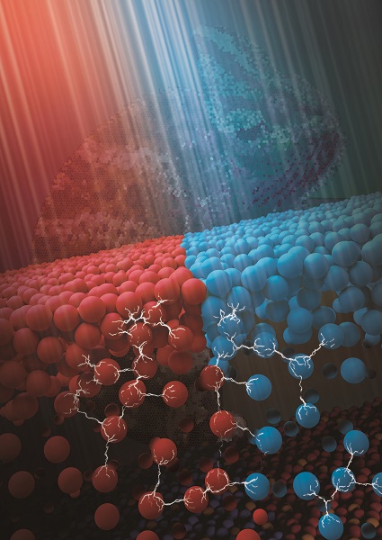 Novel ink composed of colourful microbeads adapts to the appearance of received light by light-driven separation.