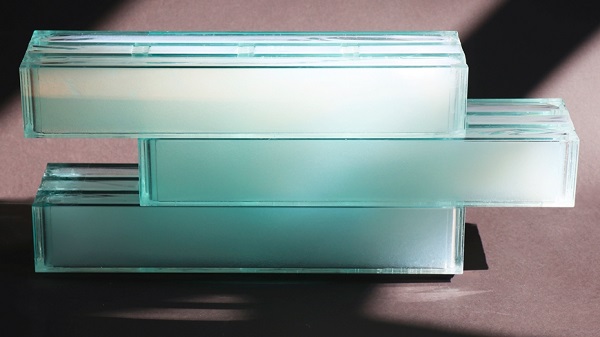 Aerogel glass bricks are thermally insulating and translucent, but still not transparant thus providing privacy.