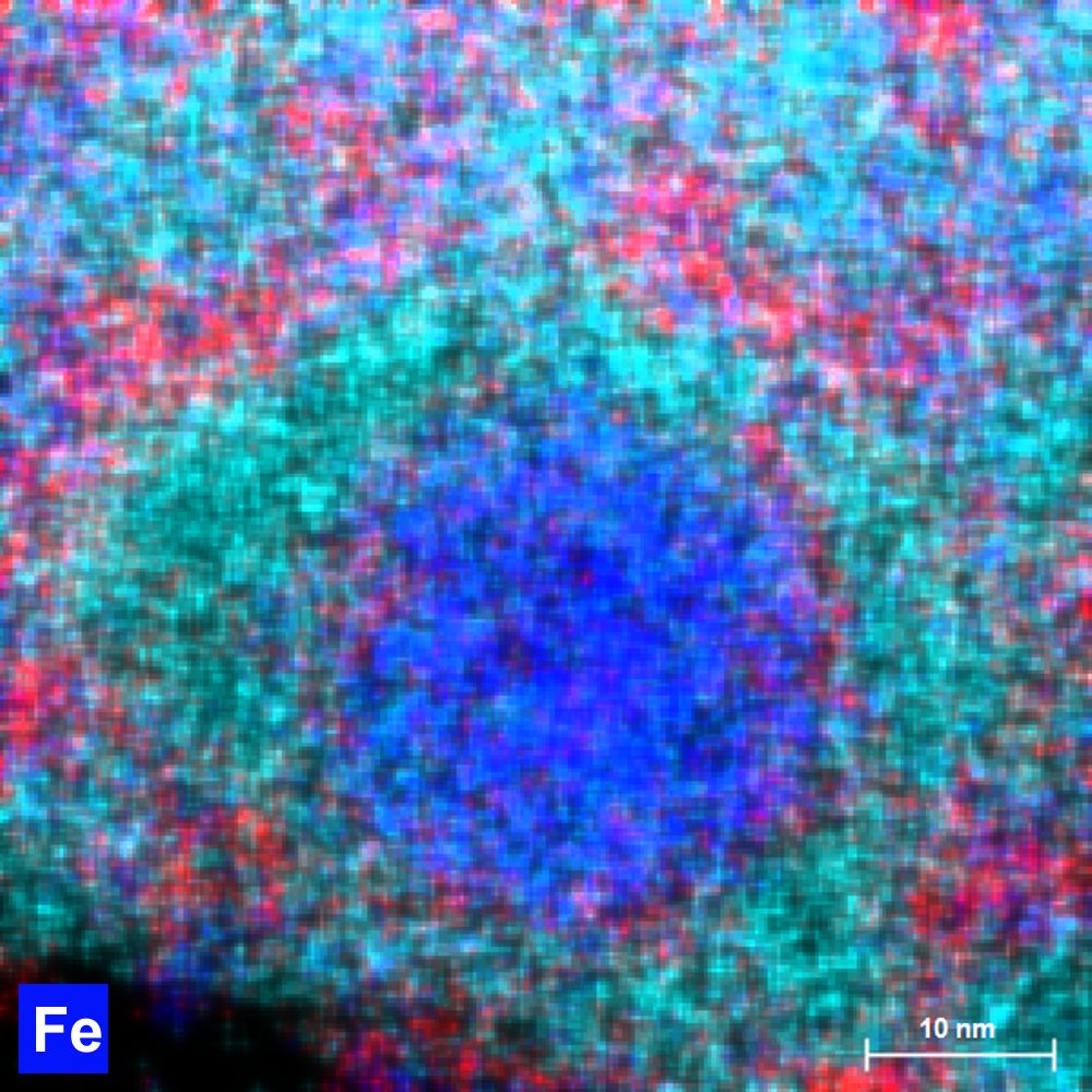 A transmission electron microscopy image of a nano crystal
