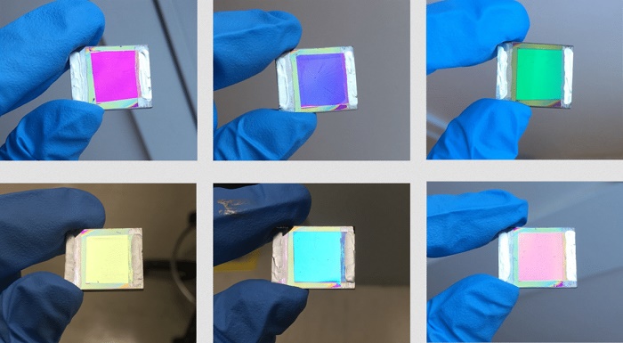 Colorful perovskite solar cells for applications in urban environments