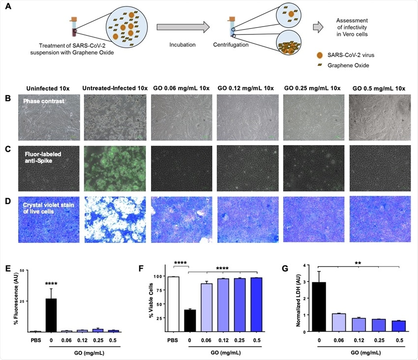 Graphene oxide (GO) entraps the SARS-CoV-2 virus and prevents infection