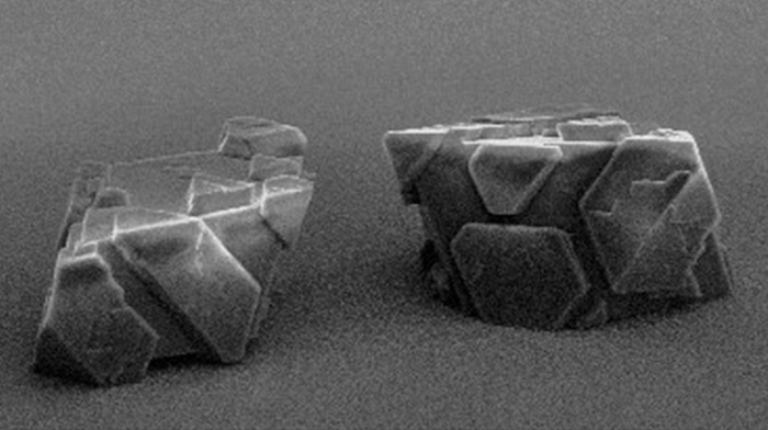 Field emission scanning electron microscope image of the three-dimensional binary mesocrystals