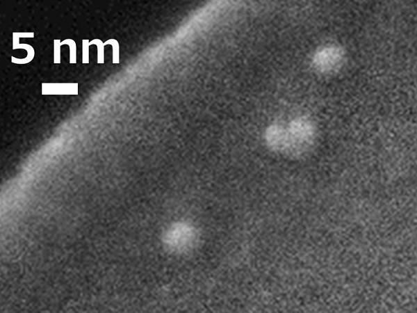 A scanning electron microscope image of oxide nanoparticles fabricated using a double-salt polymerization method.