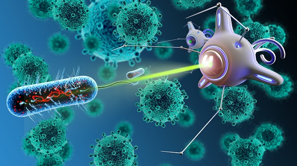 Nano robot 3D render. Medical concept future