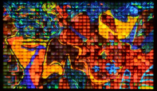 Enlargement of a miniature structural colour image that the ETH researchers 3D printed