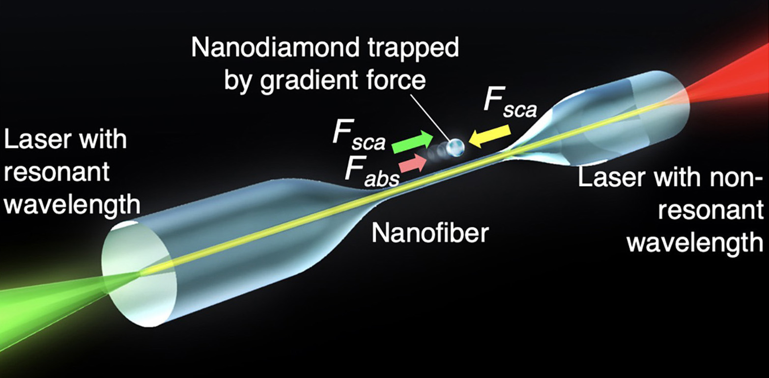 The optical forces acting on the nanodiamond