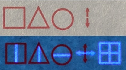 With regular ink, a computer trained with the codebook decodes “STOP” (top);