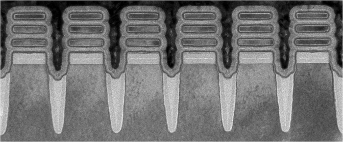 Cross section of IBM 2nm silicon manufacturing process