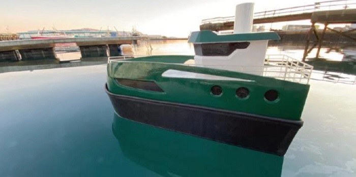 Structural Battery Boat Hull — The Magnea Prototype floated in Reykjavik Harbor