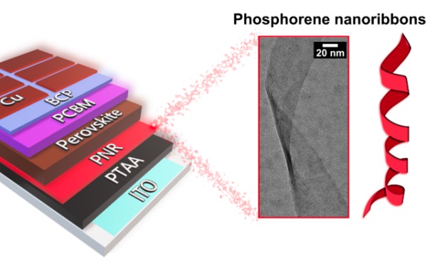 Phosphorene nanoribbons in a solar cell.