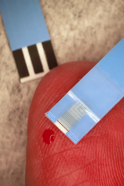 Glucose strips are microfluidic devices that require only a tiny amount of blood to measure blood sugar