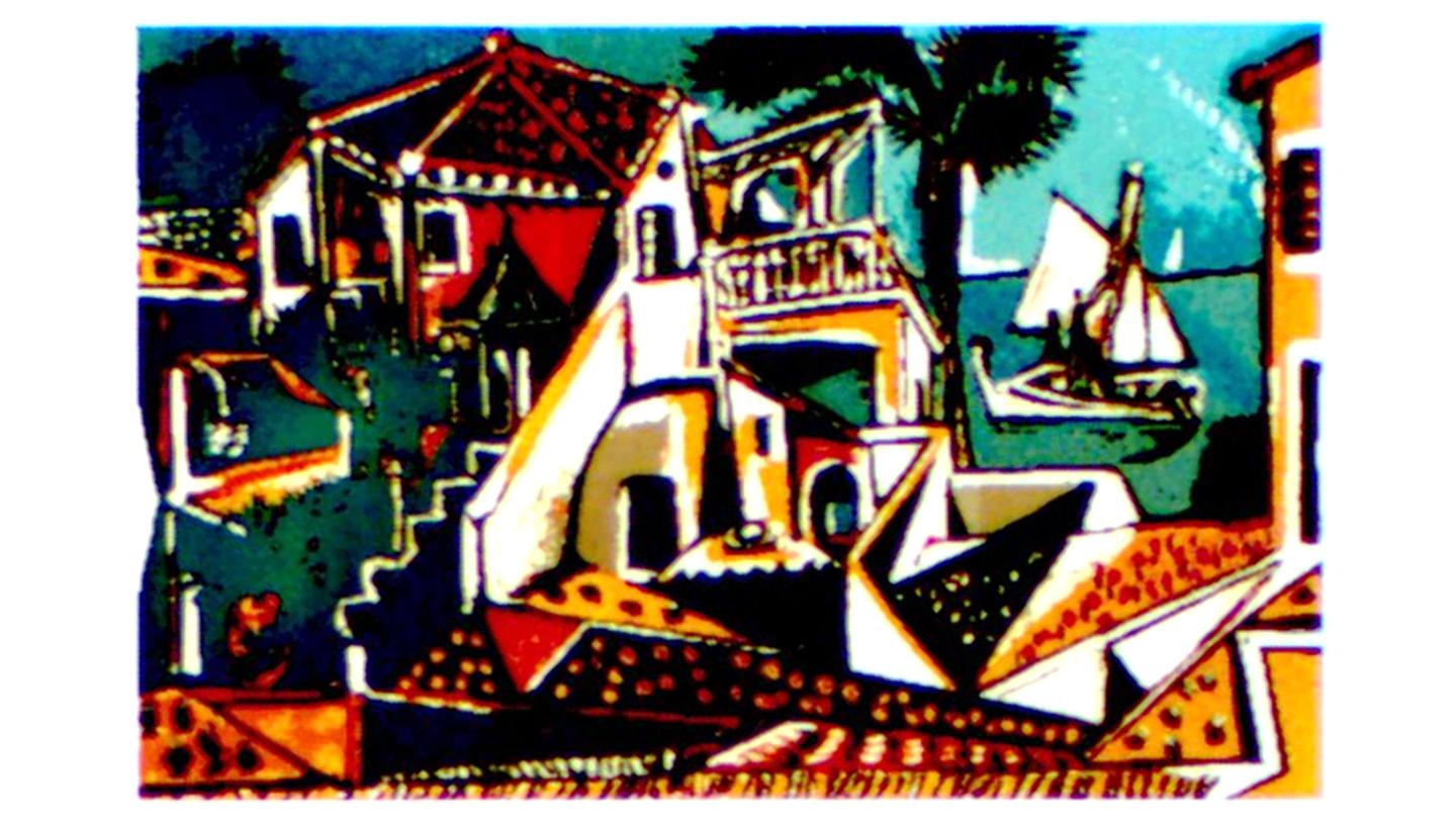Optical image of a nano-printing of Picasso's "Mediterranean Landscape” (reproduced with permission © Succession Picasso/2022, ProLitteris, Zurich) when using the correct polarization key.