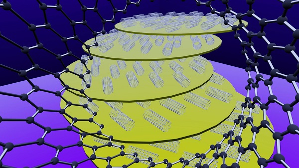 Graphic illustration of carbon nanotubes.