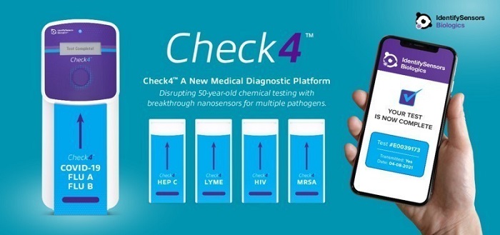 Check4 by IdentifySensors Biologics has moved its newly proven nanosensor technology to the commercialization stage