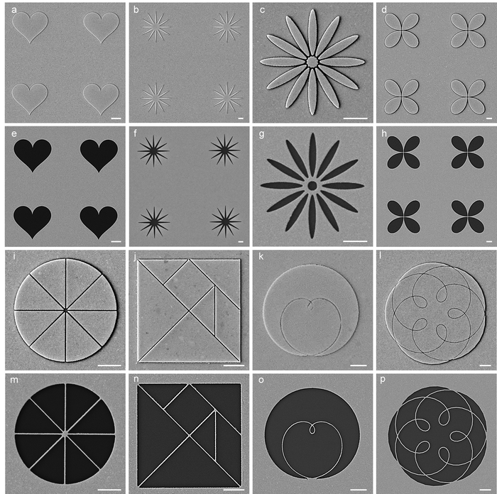 Multiscale metal micro-nano positive-type structures with sharp features