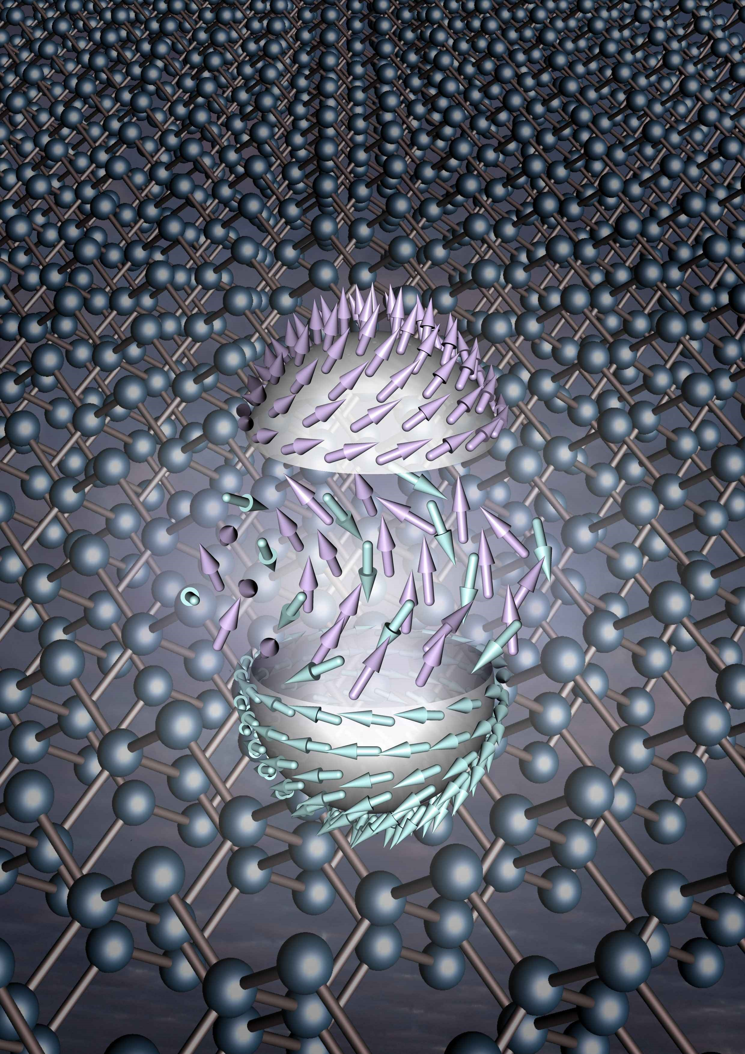 Skyrmions are nanoscale vortices in the magnetic alignment of atoms