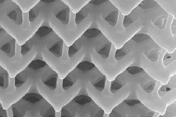 A nanoscale lattice prepared using a new technique developed by the lab of Julia R. Greer.
