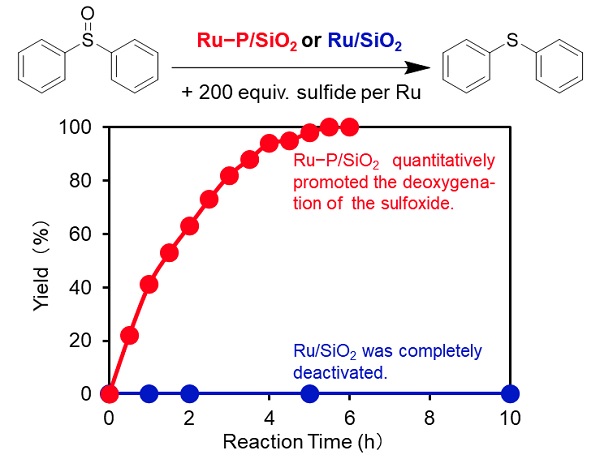 Catalytic performances of Ru−P/SiO2 and Ru/SiO2 for the sulfoxide deoxygenation in the presence of sulfide