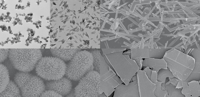 Adding chemicals to inorganic compounds during fabrication can induce crystal growth in specific directions, enabling the production of various shapes, including rods and flakes.