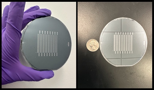 The SCALAR 256x chip is fabricated on a single 4-inch silicon wafer.